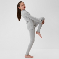 Термобелье для девочки (лонгслив, легинсы) цвет серый меланж, рост 128