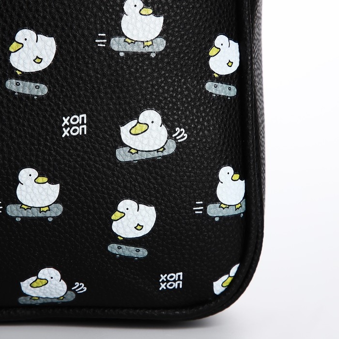 Рюкзак детский для девочки из искусственной кожи &laquo;Утёнок на скейте&raquo; 27х23х10 см