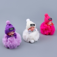 Мягкая игрушка &laquo;Кукла&raquo; в шапочке, на брелоке, 11 см, цвет МИКС