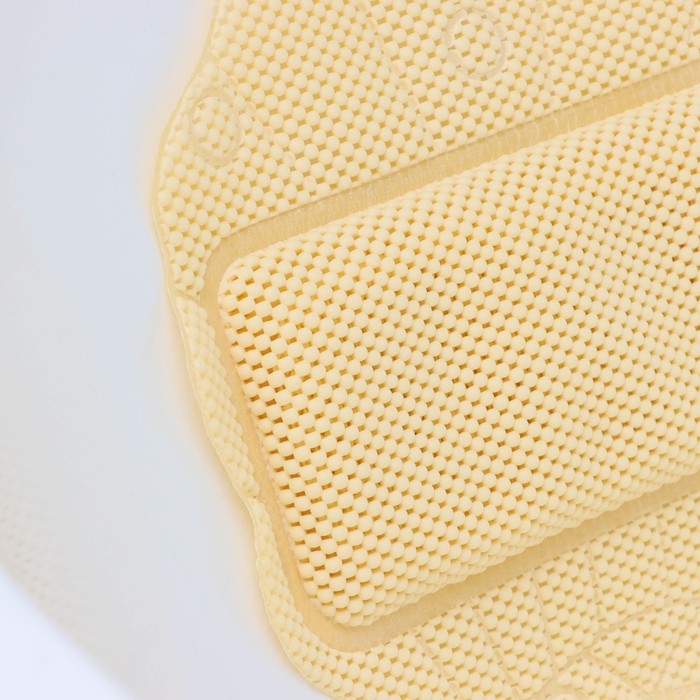 SPA-коврик для ванны с подушкой на присосках &laquo;Лотос&raquo;, коврик 89&times;44 см, цвет бежевый