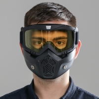 Очки-маска для езды на мототехнике, разборные, стекло желтое, цвет черный Очки-маска для езды на мототехнике, разборные, стекло желтое, цвет черный