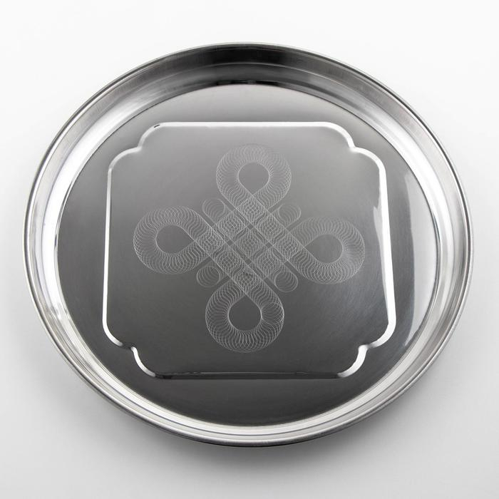 Поднос из нержавеющей стали &laquo;Бабочка&raquo;, 40,5&times;3 см, цвет серебряный