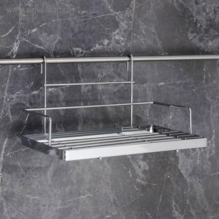Полка на рейлинг Доляна, 24,5&times;17&times;14,5 см, цвет хромированный