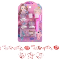 Печать цветная &laquo;Русалочка&raquo;, набор 3 шт., ролик-печать с 2 насадками, штемпельная подушка