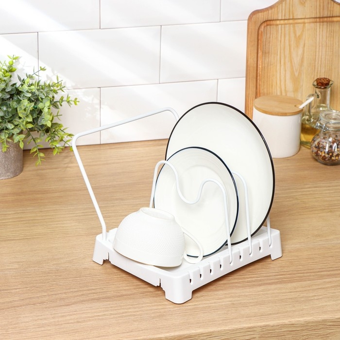 Держатель для крышек с поддоном, 25&times;18,5&times;4,5 см, цвет МИКС