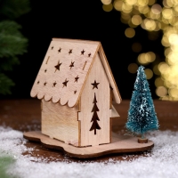 Новогодний декор с подсветкой &laquo;Дом со звёздами&raquo; 15,5 &times; 11 &times; 12 см