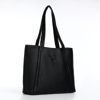 Сумка женская тоут на молнии, цвет чёрный Сумка женская тоут на молнии, цвет чёрный