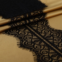 Кружево реснички, 165 мм &times; 3 &plusmn; 0,5 м, цвет чёрный