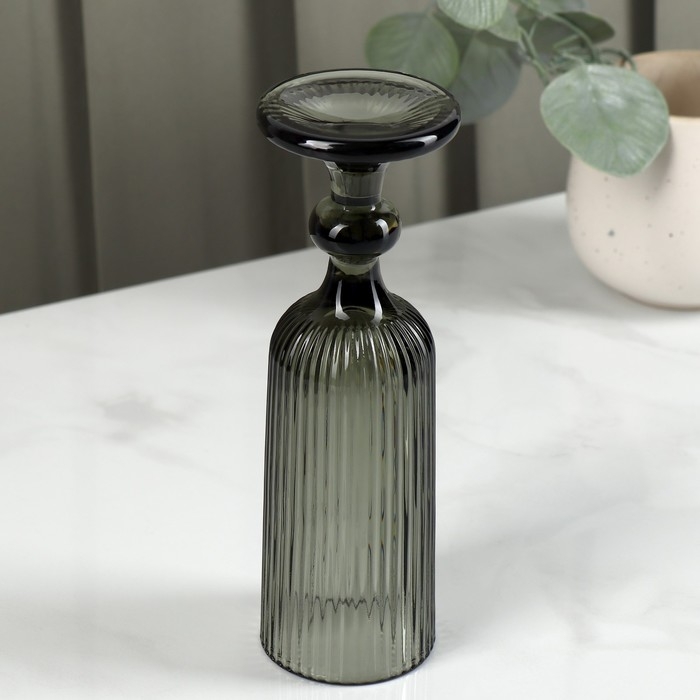 Бокал для шампанского стеклянный Magistro &laquo;Грани&raquo;, 150 мл, 5,5&times;18,5 см, цвет графит