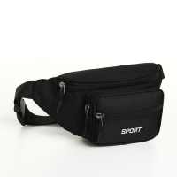 Сумка поясная на молнии, 2 наружных кармана, цвет чёрный Сумка поясная на молнии, 2 наружных кармана, цвет чёрный