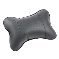 Подушка автомобильная косточка, на подголовник, экокожа, 18&times;25 см, серый