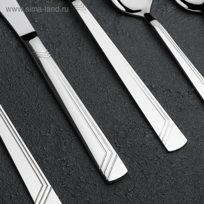 Набор столовый &laquo;Аппетит&raquo;, толщина 2 мм, декоративная коробка, 30 предметов, цвет серебряный