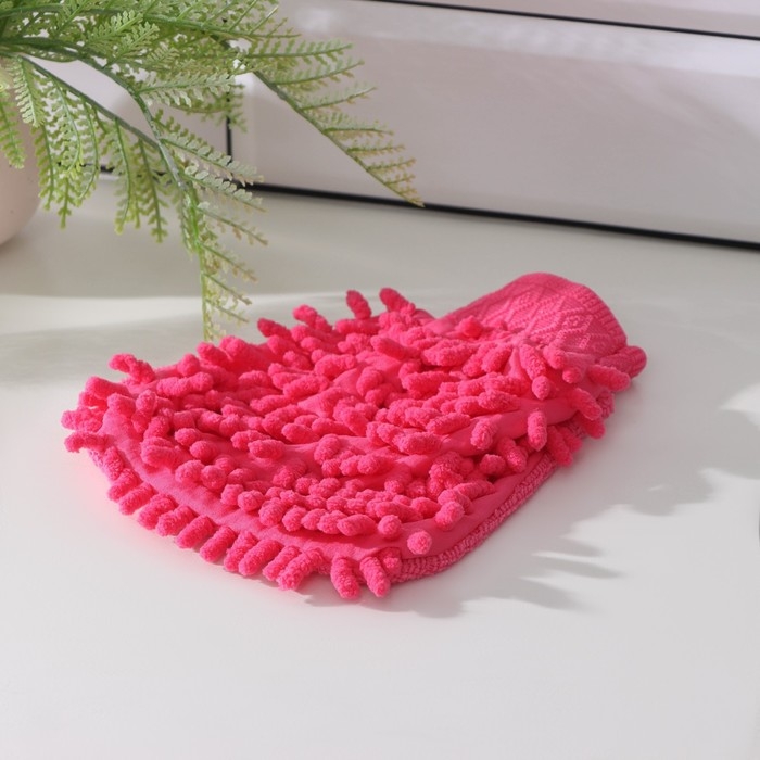 Варежка для уборки Доляна &laquo;Букли&raquo;, микрофибра односторонняя, 15&times;20 см, цвет МИКС