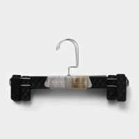 Вешалки для брюк и юбок LaDо́m Eliot, 29&times;15 см, 3 шт, с зажимами, цвет чёрный