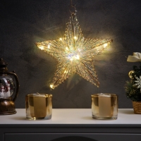 Светодиодная фигура &laquo;Звезда&raquo; 30х30х6 см, 20 LED, батарейки AAx2 (не в комплекте), свечение теплое белое