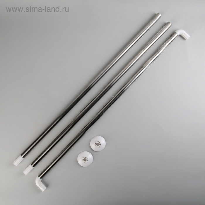 Карниз для ванной комнаты п-образный, 90&times;90&times;90 см, нержавеющая сталь