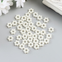 Бусины для творчества пластик "Цветочек-горошек" жемчужный набор 40 шт 0,9х0,9 см