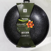 Сковорода &laquo;Гранит Star&raquo;, d=28 см, съёмная ручка, антипригарное покрытие, тёмно-синий