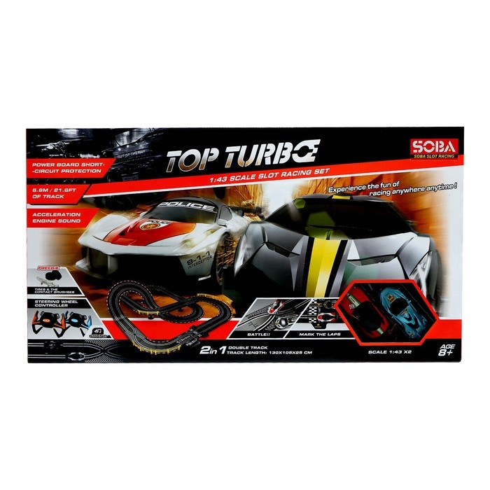Автотрек «Топ турбо», 2 машинки, 2 пульта управления, звуковые эффекты Автотрек «Топ турбо», 2 машинки, 2 пульта управления, звуковые эффекты
