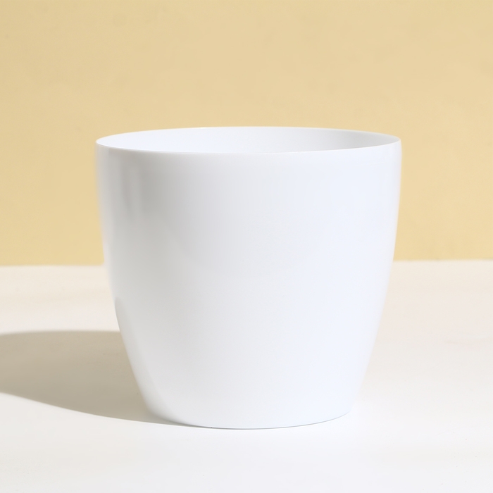 Горшок для цветов, d = 17 см, 2,7 л, пластик, белый