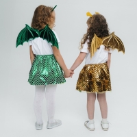 Карнавальный набор &laquo;Зимний дракошка&raquo;, цвет жёлтый: крылья, юбка и ободок