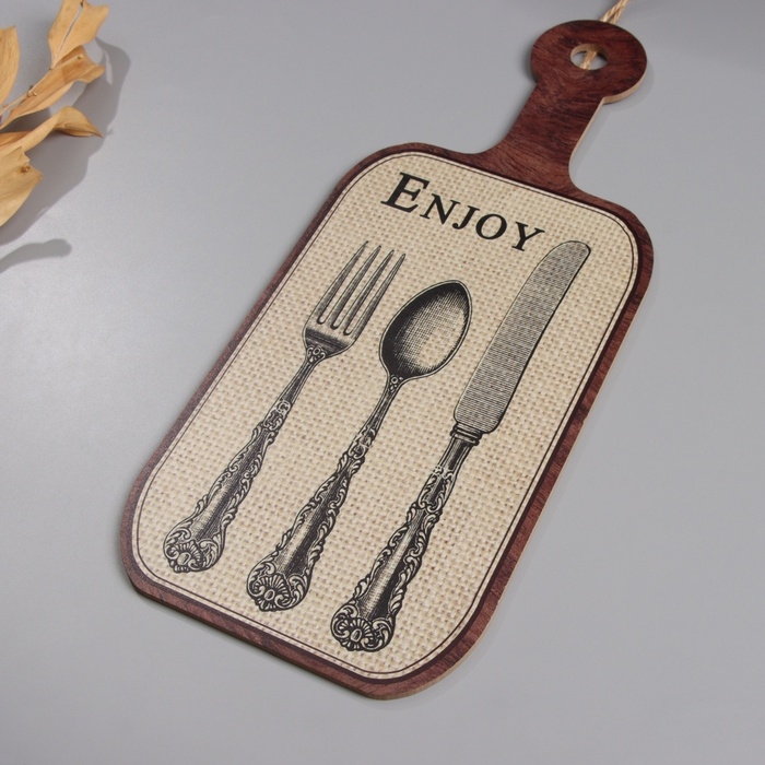 Панно интерьерное дерево Панно интерьерное дерево "Столовые приборы" 0,6х16х39 см