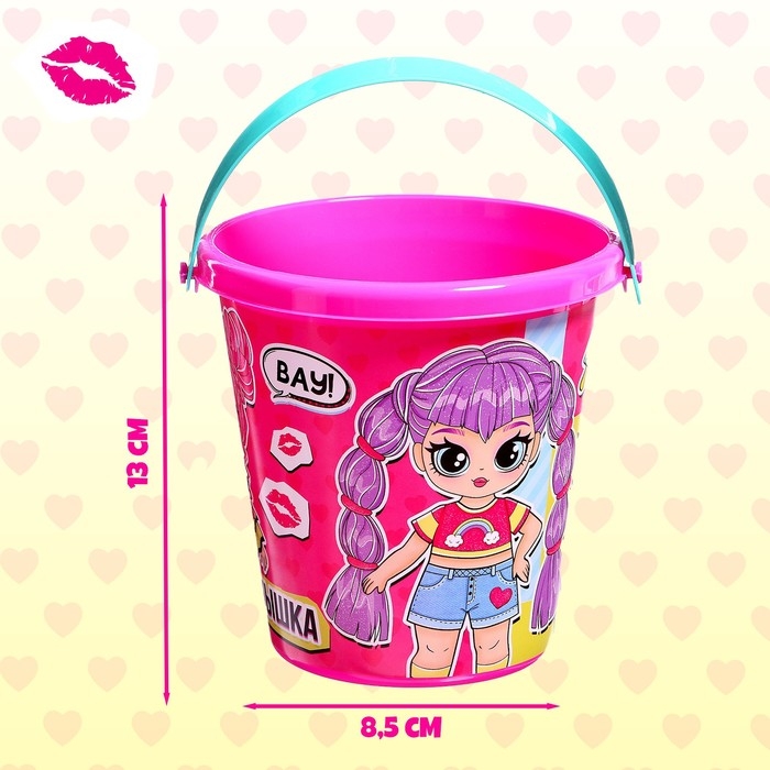 Ведро для игры с песком «Крутая малышка», 1 л Ведро для игры с песком «Крутая малышка», 1 л