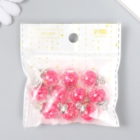 Подвеска декоративная для творчества стекло "Шар - камешки" ярко-розовая d=1,6см набор 10 шт Подвеска декоративная для творчества стекло "Шар - камешки" ярко-розовая d=1,6см набор 10 шт