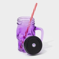 Банка стеклянная с крышкой и трубочкой «Череп. Хэллоуин», 400 мл, 11×8,5×13 см, цвет МИКС Банка стеклянная с крышкой и трубочкой «Череп. Хэллоуин», 400 мл, 11×8,5×13 см, цвет МИКС