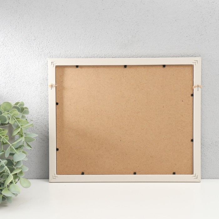 Фоторамка пластик, текстиль на 2 фото Фоторамка пластик, текстиль на 2 фото "Закат" с прищепками, золото 27,7х23 см