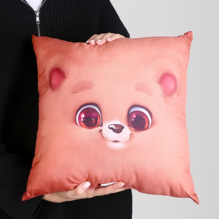 Новогодняя подушка квадратная &laquo;Мишка&raquo;, на новый год