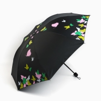 Зонт женский механический «Яркие бабочки», 8 спиц, d=95, цвет чёрный Зонт женский механический «Яркие бабочки», 8 спиц, d=95, цвет чёрный
