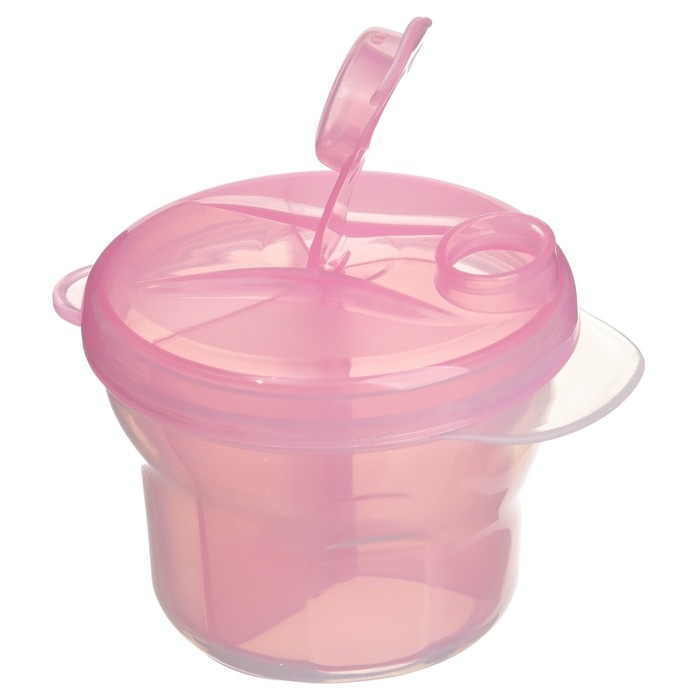 Контейнер для хранения детского питания, 3 секции по 75 мл., 9,5х8,5 см., 225 мл., цвет розовый