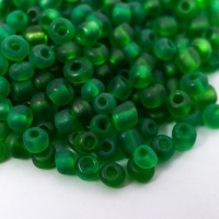 Бисер стекло 6/0 "Матовый полупрозрачный. Зелёный мох" 30 гр Бисер стекло 6/0 "Матовый полупрозрачный. Зелёный мох" 30 гр