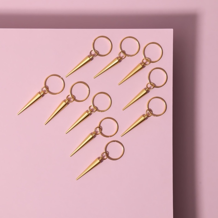 Пирсинг для волос «Клин», 4,1 × 1 см, 10 шт, цвет золотистый Пирсинг для волос «Клин», 4,1 × 1 см, 10 шт, цвет золотистый