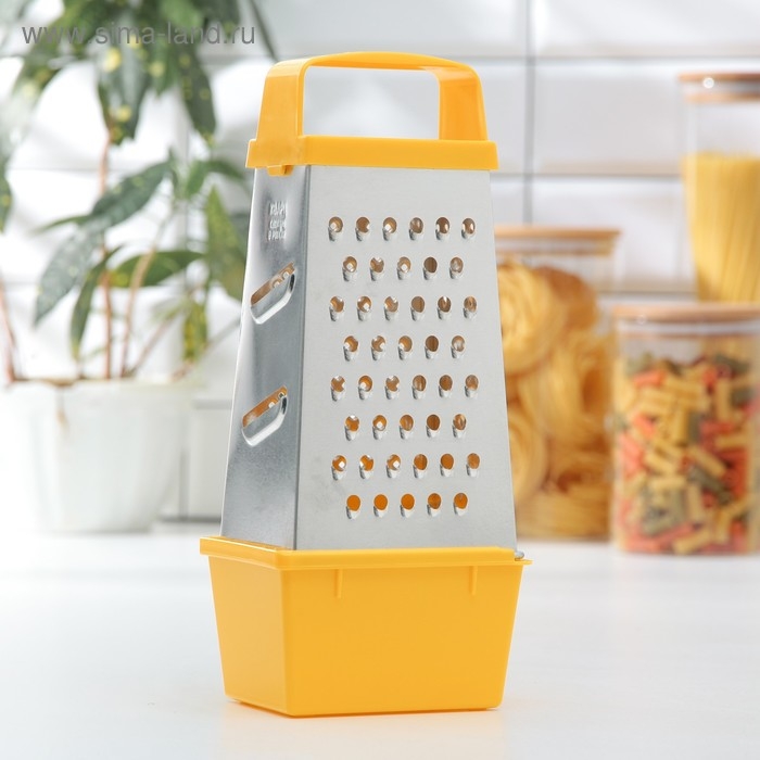 Тёрка Доляна &laquo;Универсал&raquo;, 4 грани, контейнер 450 мл, 27&times;12&times;0,9 см, цвет МИКС