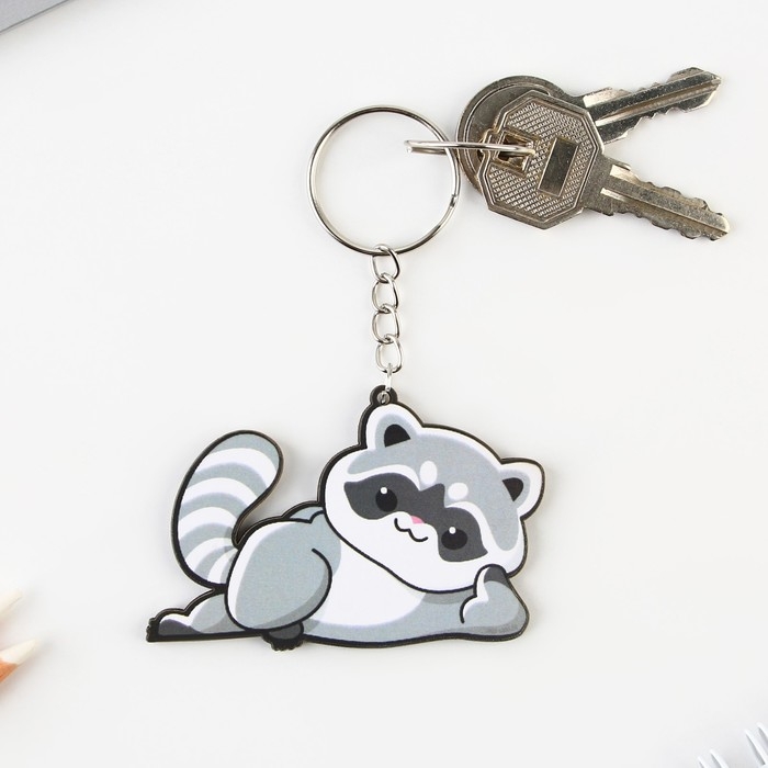 Брелок для ключей деревянный &laquo;Енотик&raquo;, 4,7 х 6 см