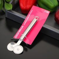 Нож для теста и пиццы Доляна &laquo;Металлик&raquo;, 2 лезвия, 18 см, цвет серебристый