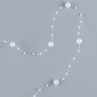 Леска для декора с бусинками, длина &mdash; 4,8 м, цвет белый