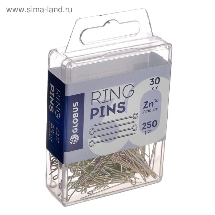 Булавки с ушком GLOBUS, 250 шт., 30 мм Булавки с ушком GLOBUS, 250 шт., 30 мм
