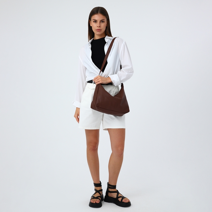 Сумка-мешок на молнии, цвет коричневый Сумка-мешок на молнии, цвет коричневый