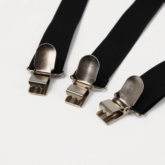 Подтяжки взрослые, ширина 2,5 см, цвет чёрный Подтяжки взрослые, ширина 2,5 см, цвет чёрный