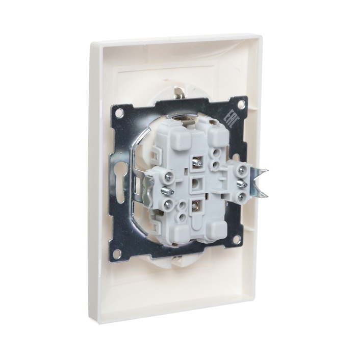 Розетка двухместная Luazon Lighting Розетка двухместная Luazon Lighting "Антей", 16 А, скрытая, с з/к, белая