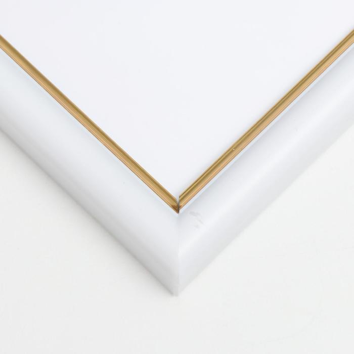 Фоторамка пластик Gallery 29.7х42 см, (А3) 636461, белый с золотом (пластиковый экран)