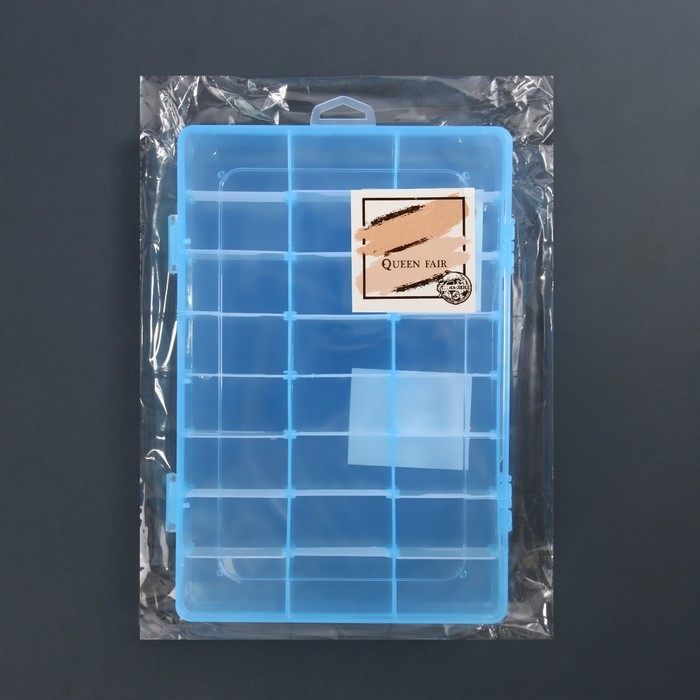 Органайзер для декора, передвижные ячейки, 24 ячейки, 19,7 &times; 13,3 &times; 3,5 см, цвет МИКС