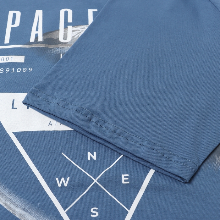 Пижама мужская (футболка/шорты), цвет серо-голубой, размер 48