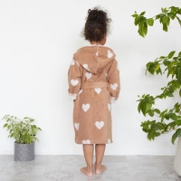 Халат махровый детский Крошка Я «Сердечки» размер 30, цвет мокко, 100% хлопок 360 г/м2 Халат махровый детский Крошка Я «Сердечки» размер 30, цвет мокко, 100% хлопок 360 г/м2