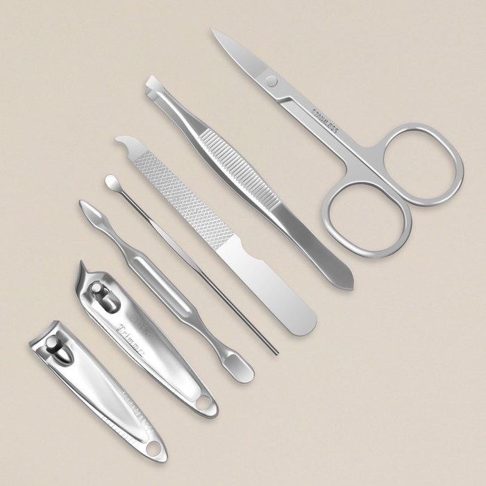 Набор маникюрный &laquo;Цветочная рапсодия&raquo;, 7 предметов, в футляре, разноцветный