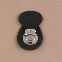 Застёжка для сумки, пришивная, 6 &times; 4 см, цвет чёрный/серебряный