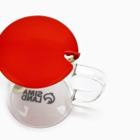 Кружка с ложкой и крышкой стеклянная Дорого внимание &laquo;Счастливого Нового года&raquo;, 470 мл